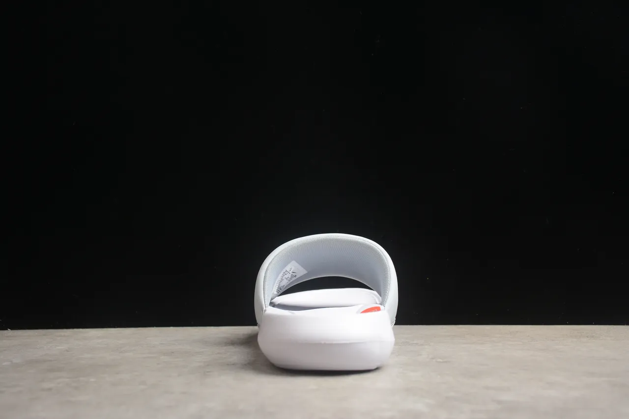 Nike White Gray Single-Strap Slide Molded Footbed Slippers 8