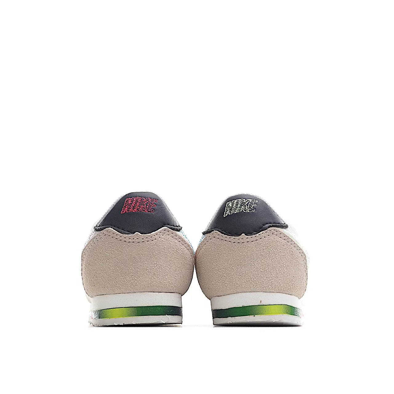 Nike White Green Laceless Strap Closure Rounded Toe Lifestyle Sneakers 22