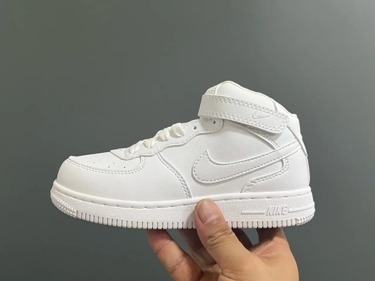 Nike White High-Top Strap-Closure Lifestyle Sneakers 4