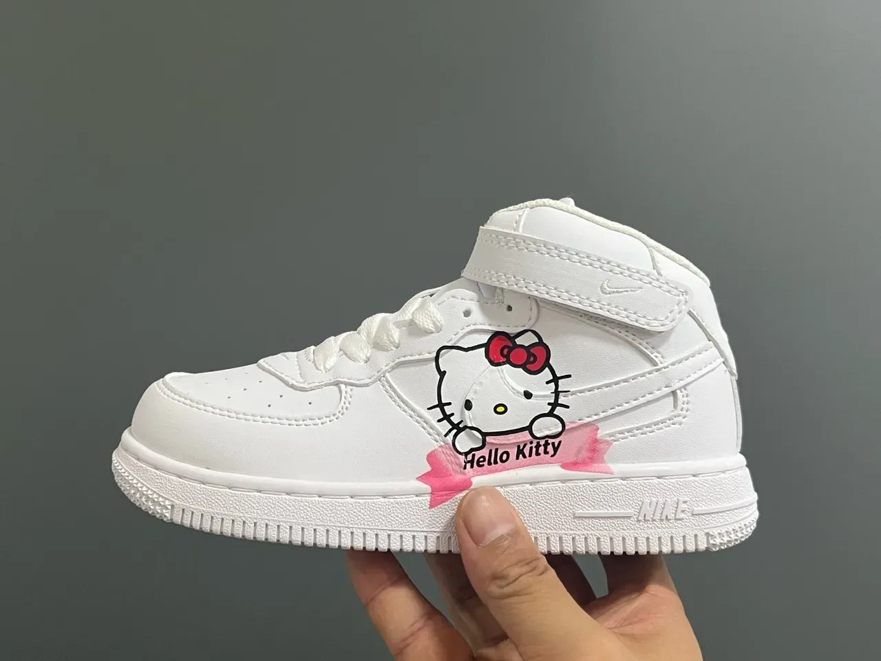 Nike White High-Top Strap-Closure Lifestyle Sneakers 8