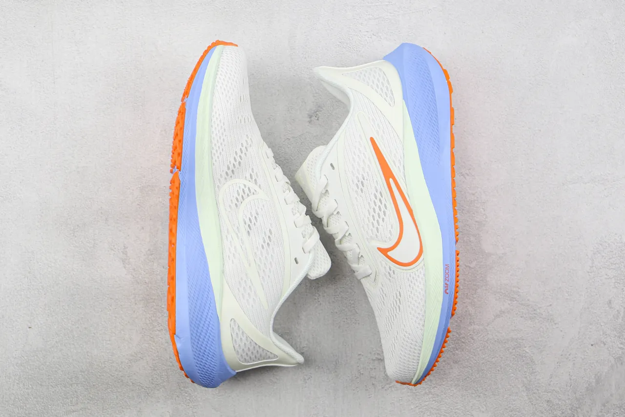 Nike White Orange Engineered Mesh Upper Dual-Tone Midsole Running Shoes 2
