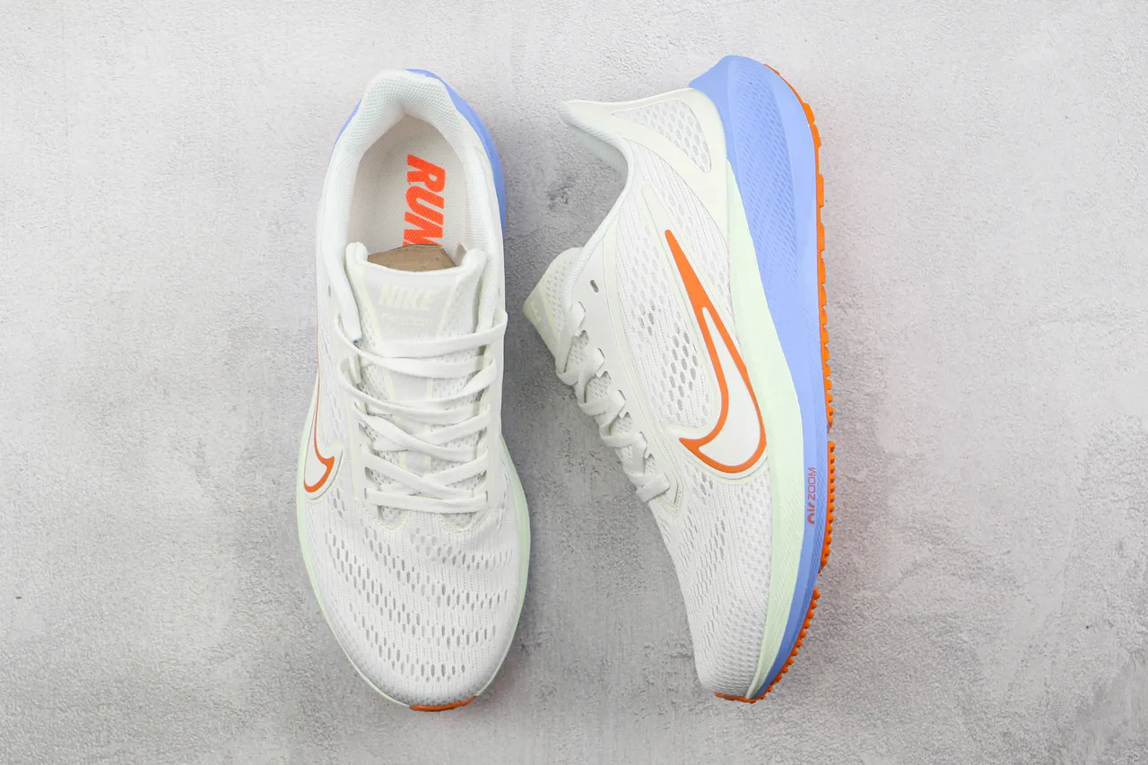 Nike White Orange Engineered Mesh Upper Dual-Tone Midsole Running Shoes 3