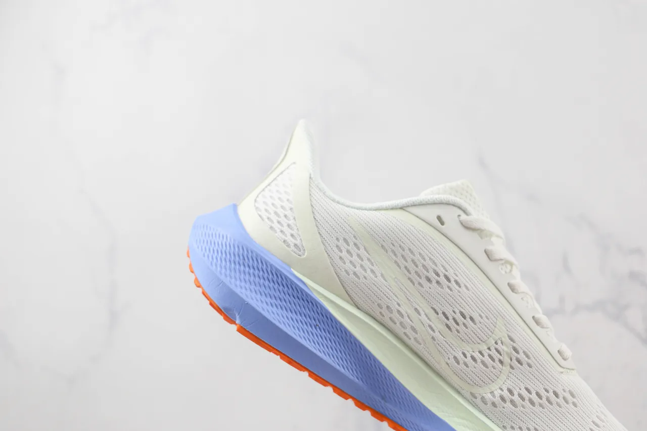 Nike White Orange Engineered Mesh Upper Dual-Tone Midsole Running Shoes 5