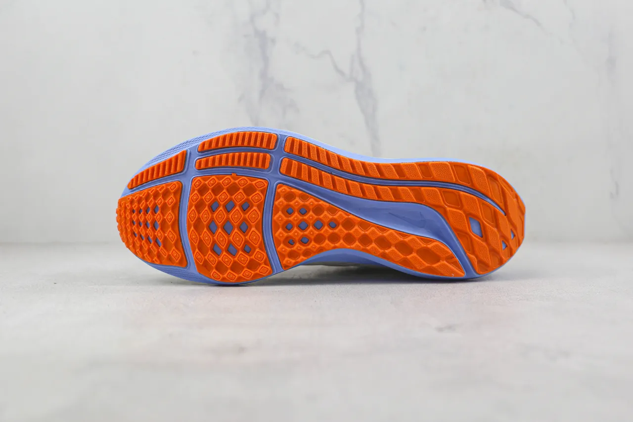 Nike White Orange Engineered Mesh Upper Dual-Tone Midsole Running Shoes 8