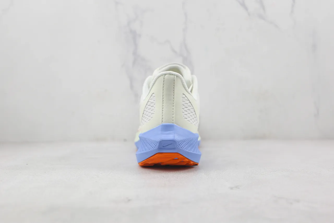 Nike White Orange Engineered Mesh Upper Dual-Tone Midsole Running Shoes 9