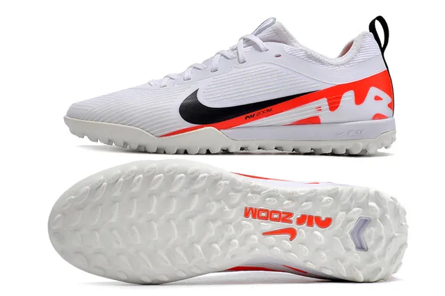 Nike أحذية كرة القدم تراف أبيض برتقالي منخفضة القطعة علوى صناعي مقدمة القدم منقوشة ومتموجة 9