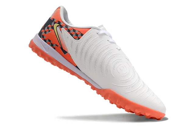 Nike White Orange Low-Top Synthetic Upper Turf Soccer Shoes 2