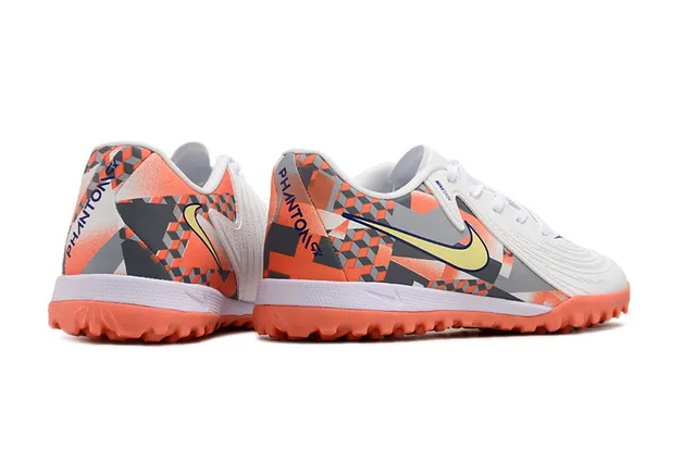 Nike White Orange Low-Top Synthetic Upper Turf Soccer Shoes 5