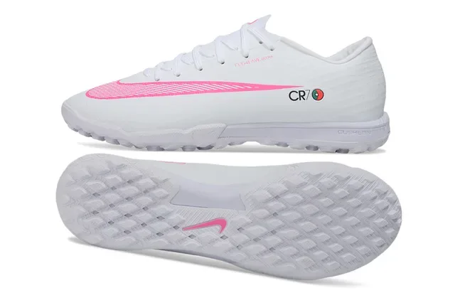Nike Branco Rosa Flyweave Upper Outsole Turf Sapatos de Futebol 3