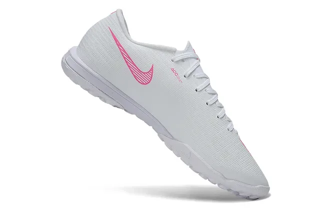 Nike Branco Rosa Flyweave Upper Outsole Turf Sapatos de Futebol 4
