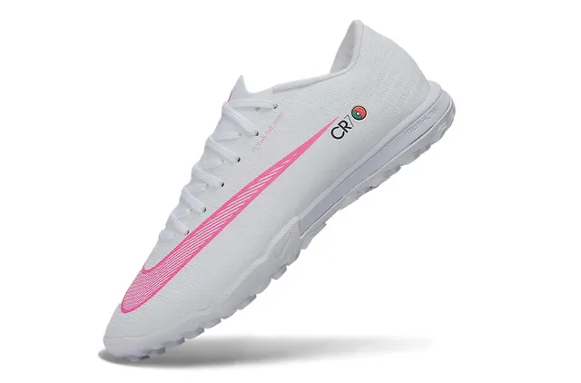 Nike Branco Rosa Flyweave Upper Outsole Turf Sapatos de Futebol 5