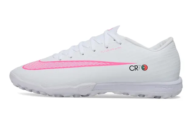 Nike Branco Rosa Flyweave Upper Outsole Turf Sapatos de Futebol 6