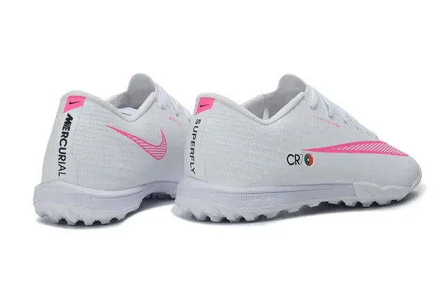 Nike Branco Rosa Flyweave Upper Outsole Turf Sapatos de Futebol 7