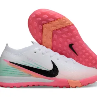 Nike White Pink Knit Upper Gradient Graphic Indoor Soccer Shoes