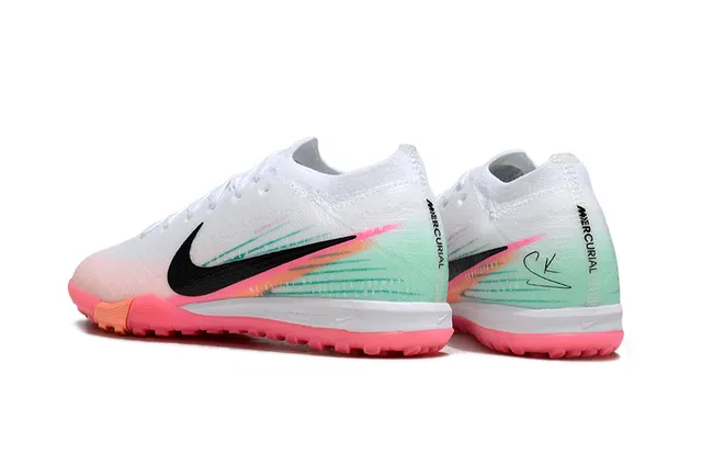 Nike White Pink Knit Upper Gradient Graphic Indoor Soccer Shoes 6
