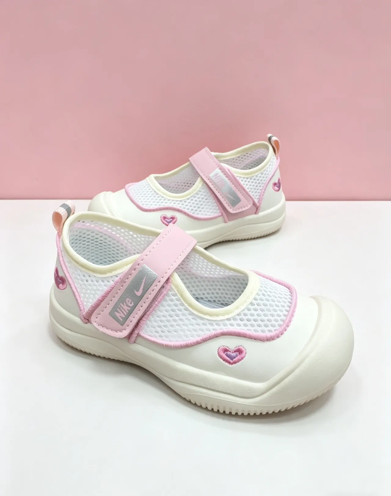 Nike White Pink T-Strap Mesh Upper Mary Jane Shoes 3
