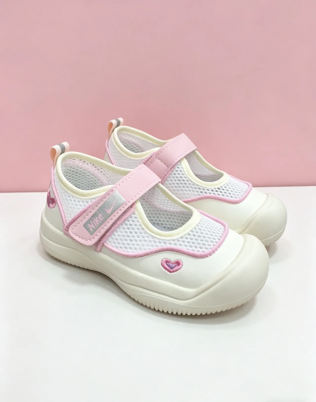 Nike White Pink T-Strap Mesh Upper Mary Jane Shoes 4