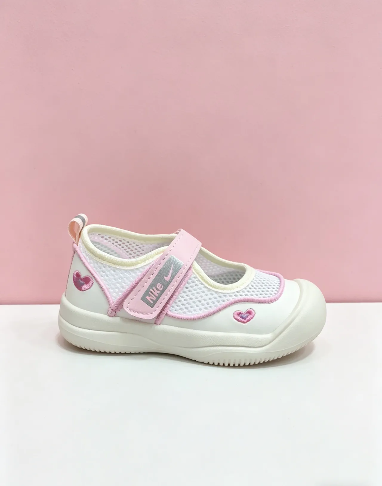 Nike White Pink T-Strap Mesh Upper Mary Jane Shoes 11