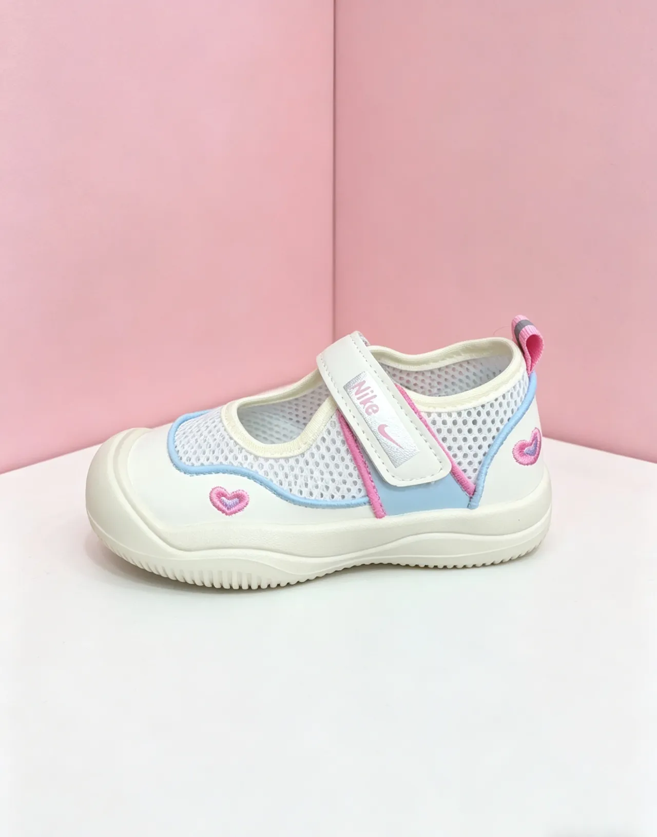 Nike White Pink T-Strap Mesh Upper Mary Jane Shoes 20