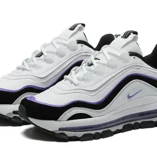 Nike أبيض بنفسجي طبقات مصنعة متداخلة Air Unit مرئية حذاء رياضي كاجوال