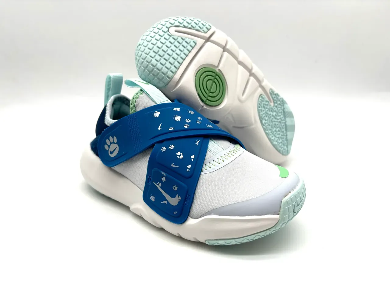 Nike White Purple Strap-Closure Low-Top Lifestyle Sneakers 6