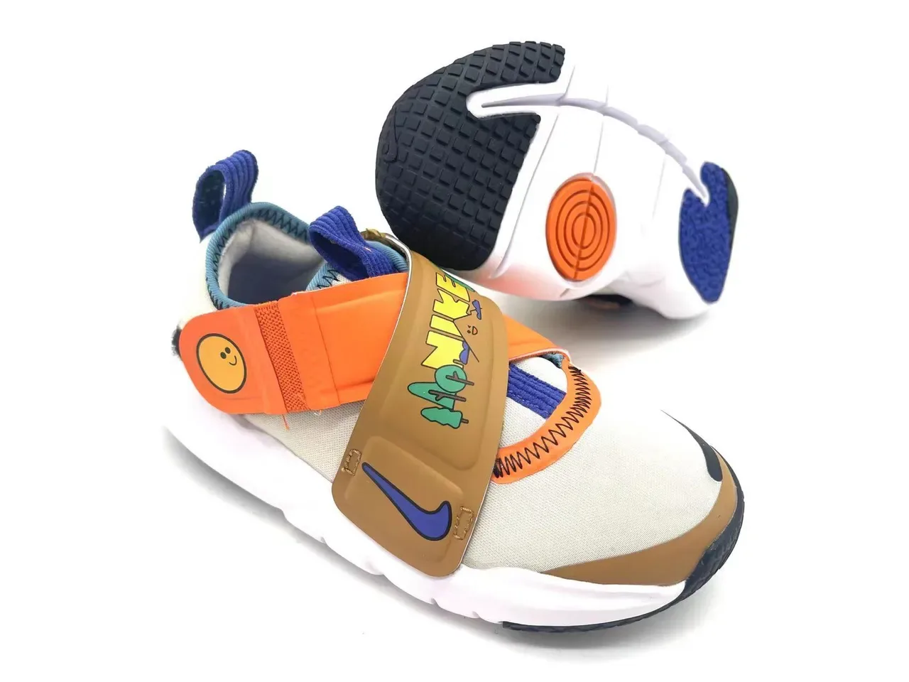 Nike White Purple Strap-Closure Low-Top Lifestyle Sneakers 9