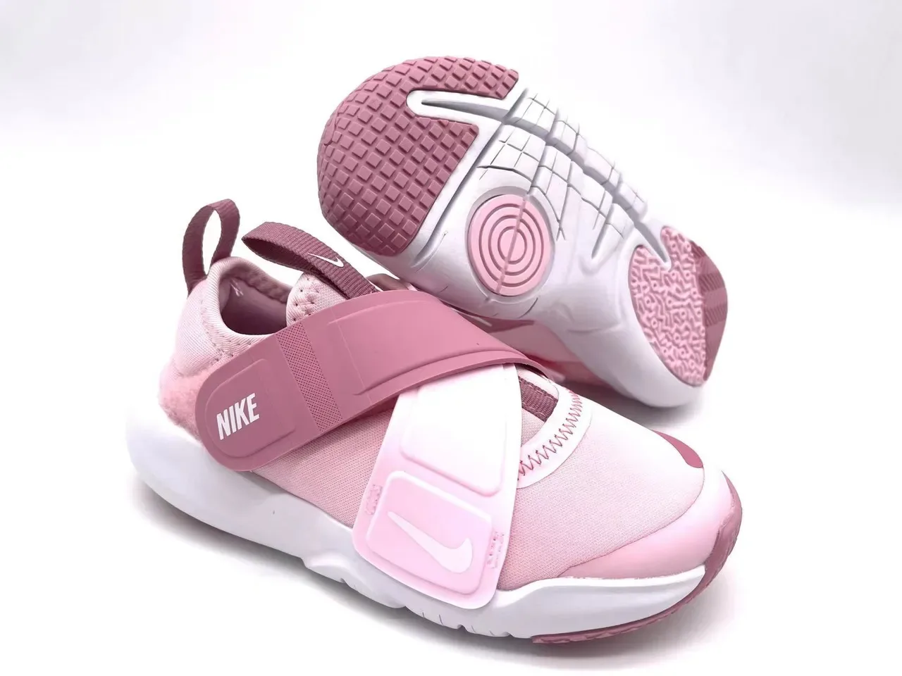 Nike White Purple Strap-Closure Low-Top Lifestyle Sneakers 16