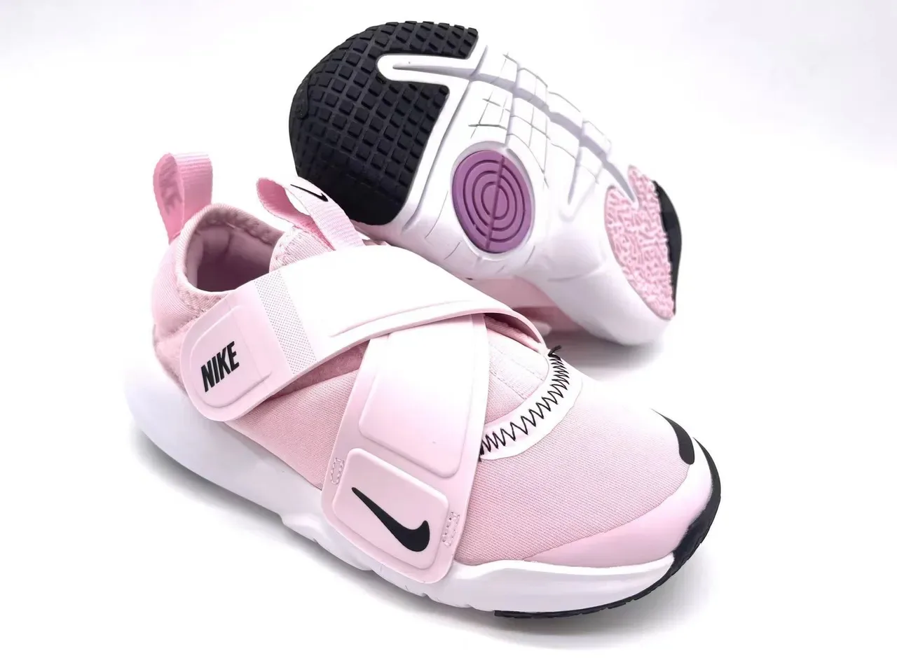 Nike White Purple Strap-Closure Low-Top Lifestyle Sneakers 18