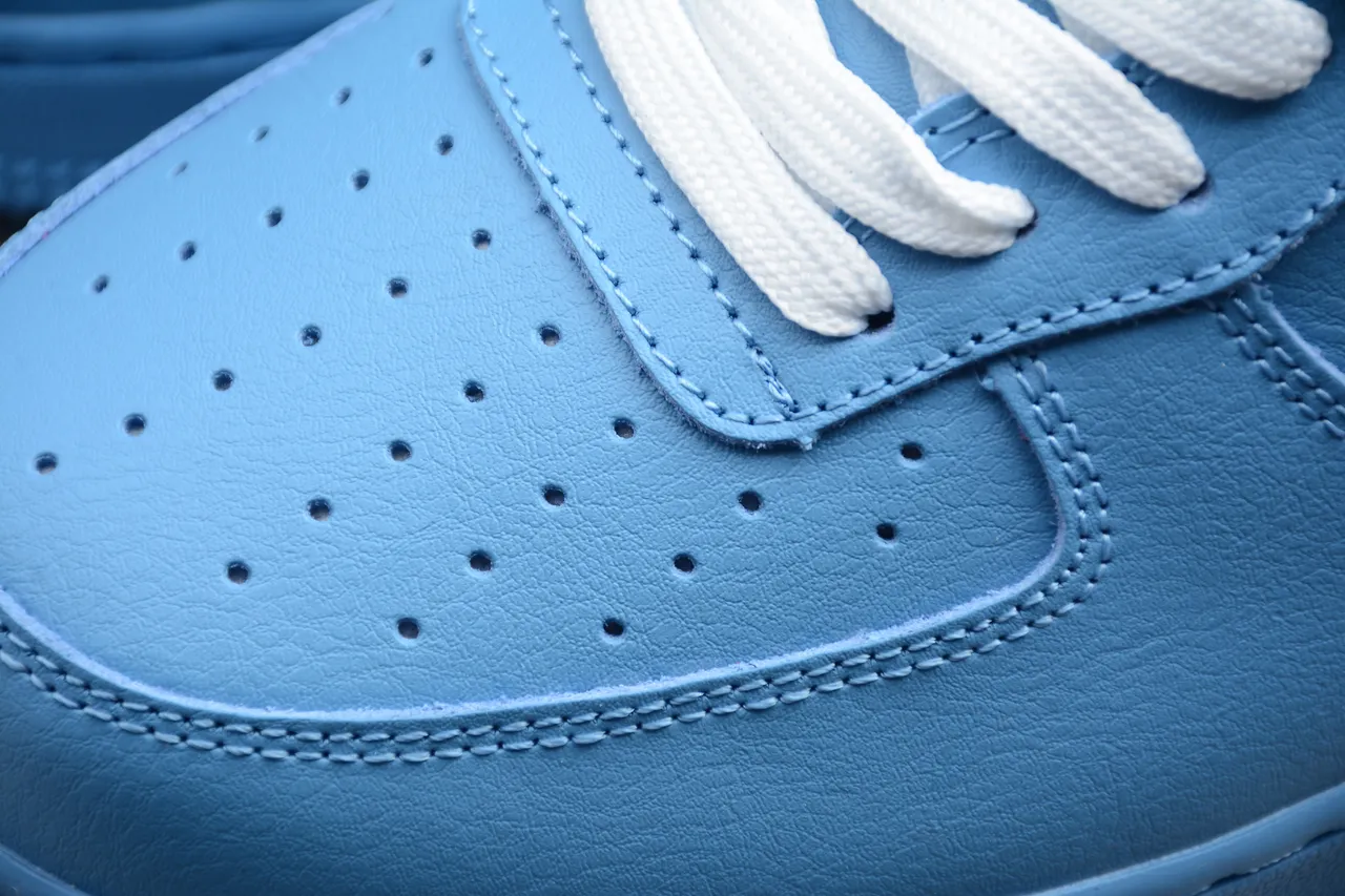 Nike x Off-White Air Force 1 Light Blue Metallic Swoosh Lifestyle Sneakers 9