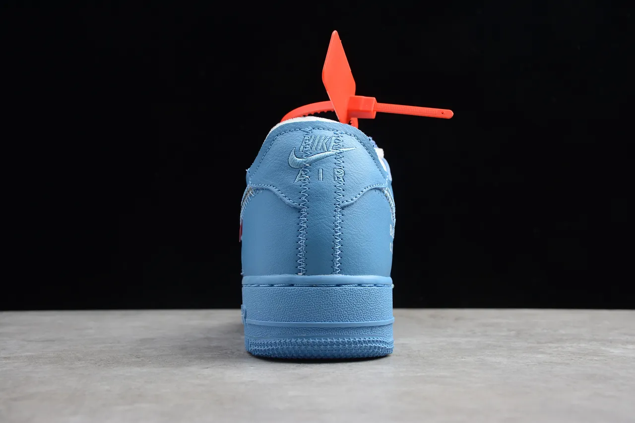 Nike x Off-White Air Force 1 Light Blue Metallic Swoosh Lifestyle Sneakers 11