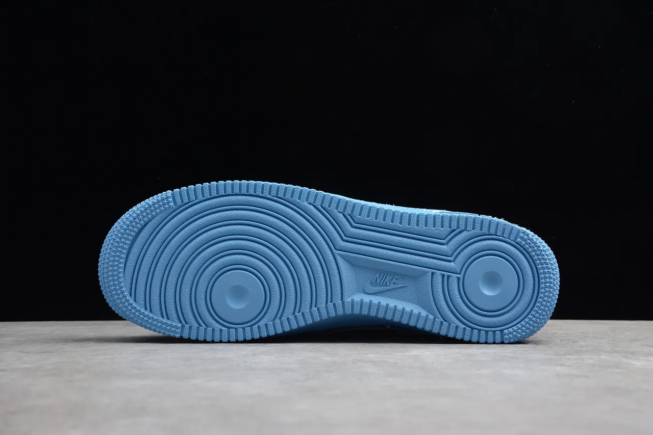 Nike x Off-White Air Force 1 Light Blue Metallic Swoosh Lifestyle Sneakers 12