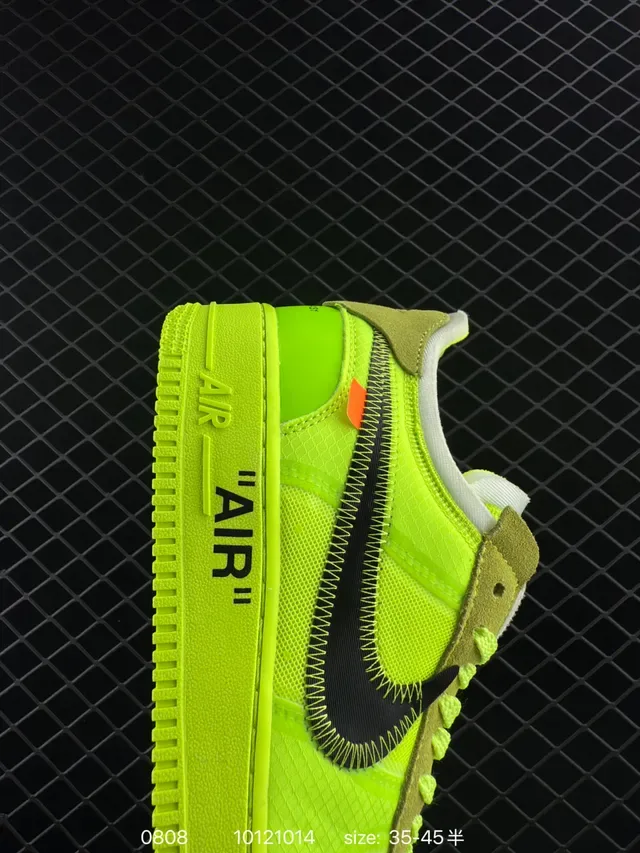 Nike x Off-White Air Force 1 Neon Lime Lifestyle Sneakers 4