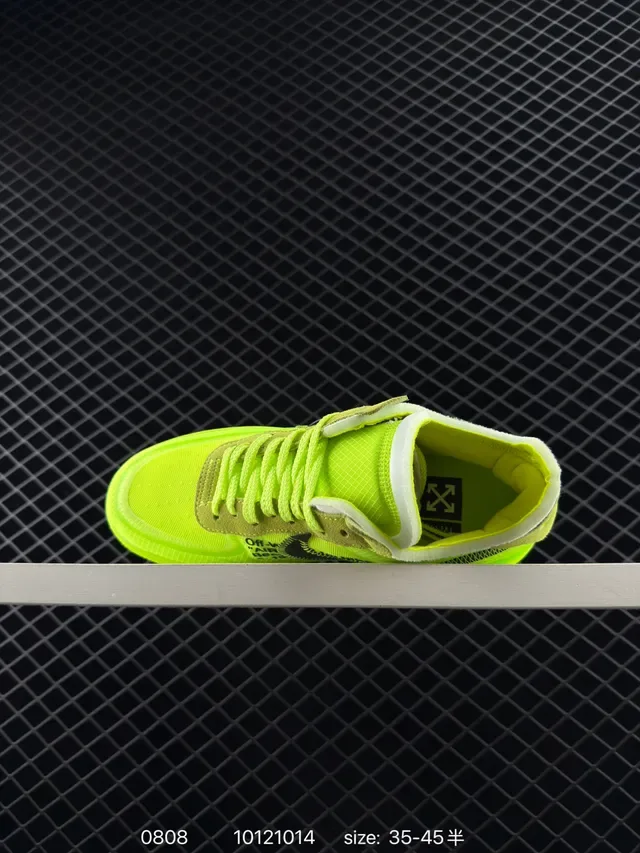 Nike x Off-White Air Force 1 Neon Lime Lifestyle Sneakers 5