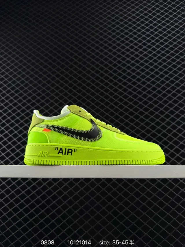 Nike x Off-White Air Force 1 Neon Lime Lifestyle Sneakers 6