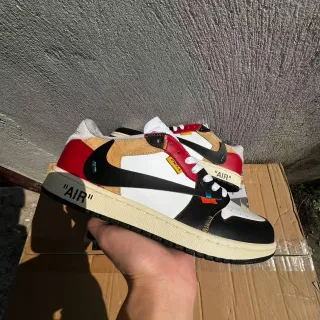 Nike x Off-White Air Jordan 1 Low 'University Red' Lifestyle Sneakers