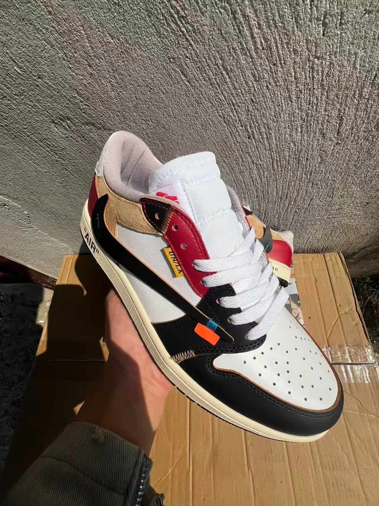 Nike x Off-White Air Jordan 1 Low 'University Red' سنیکرز للأسلوب الحياة 2