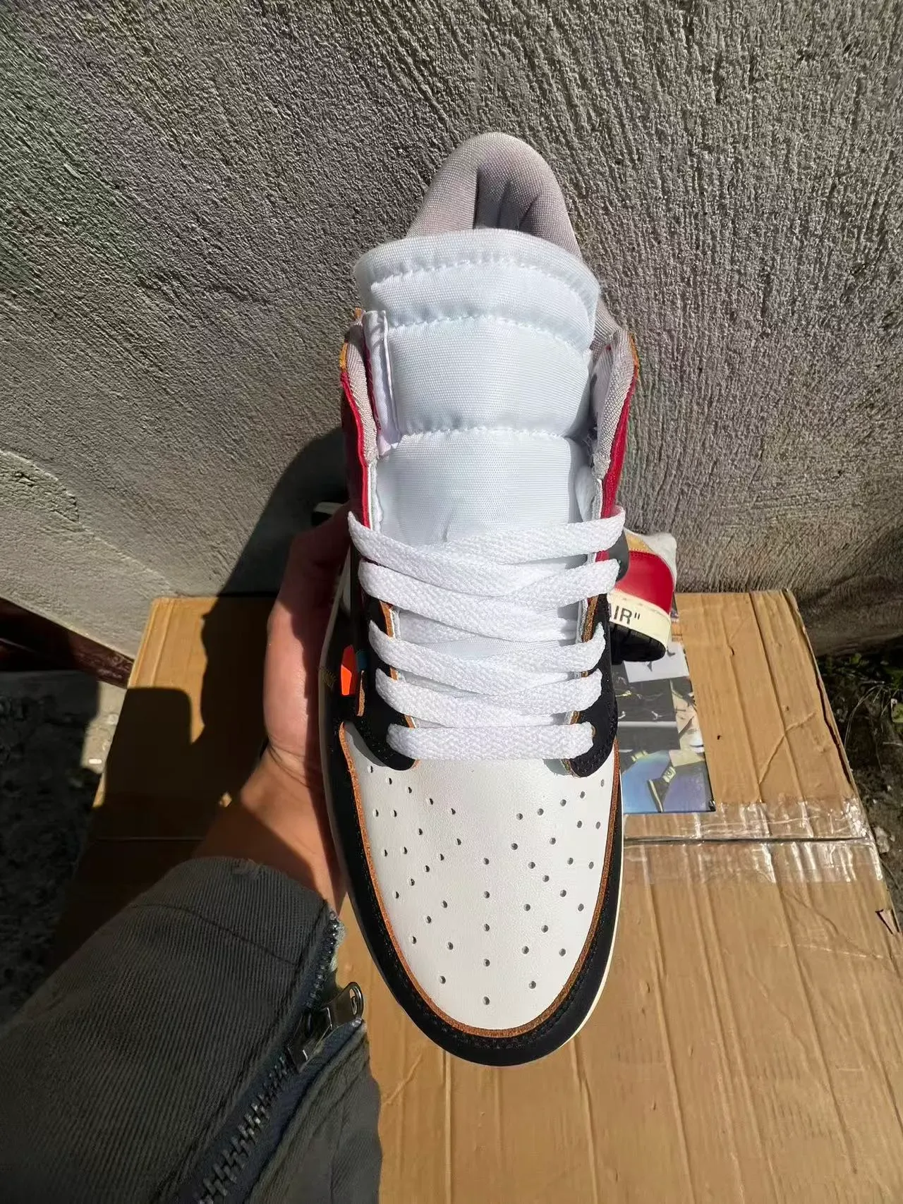 Nike x Off-White Air Jordan 1 Low 'University Red' سنیکرز للأسلوب الحياة 3