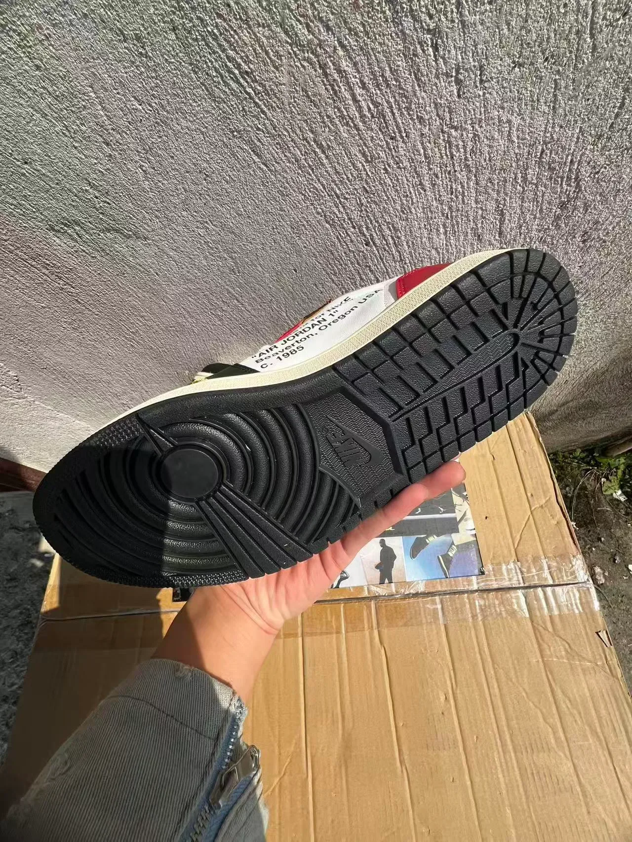 Nike x Off-White Air Jordan 1 Low 'University Red' سنیکرز للأسلوب الحياة 6