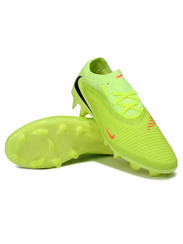 Nike Jaune Noir Low-Cut Upper Synthétique Cage Terrain Ferme Chaussures de Football 4