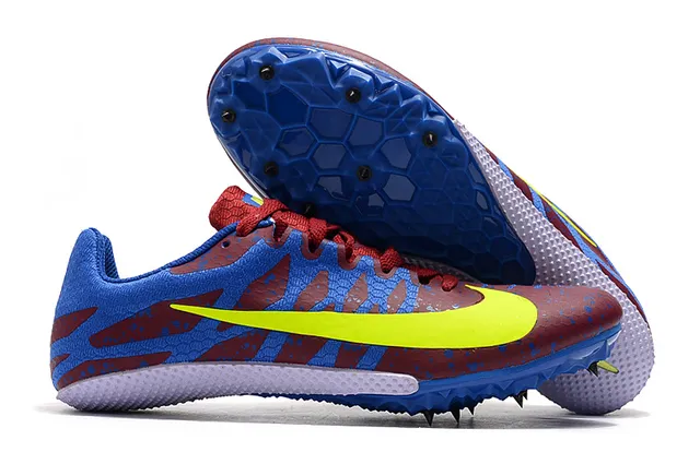 Nike Amarillo Azul Bajo Corte Spike de Carreras Panal Tracción Placa Zapatos de Running 15