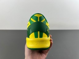 Nike Yellow Green Low-Top Synthetic-Mesh Upper Basketball Shoes 4