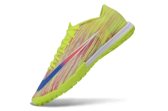 Nike Yellow Multicolor Low-Cut Knit Upper Neon Outsole Turf Soccer Shoes 3