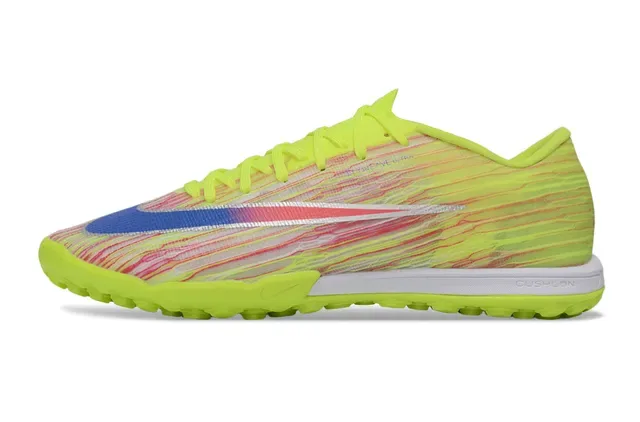 Nike Yellow Multicolor Low-Cut Knit Upper Neon Outsole Turf Soccer Shoes 7