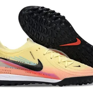 Nike Yellow Orange Knit Upper Gradient Colorway Turf Soccer Shoes
