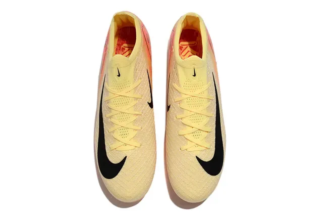 Nike Yellow Pink Low-Cut Knit Upper Translucent Orange Soleplate Firm-Ground Soccer Shoes 2