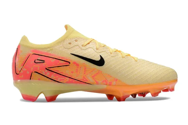 Nike Yellow Pink Low-Cut Knit Upper Translucent Orange Soleplate Firm-Ground Soccer Shoes 7