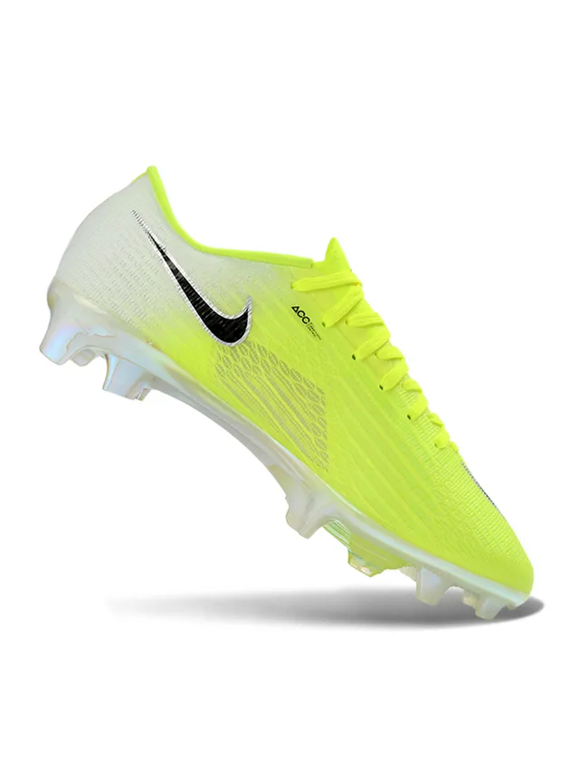 Nike Yellow White Flyweave Upper Translucent Iridescent Outsole Firm-Ground Soccer Shoes 2