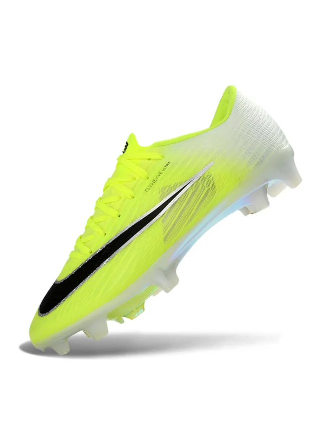 Nike Yellow White Flyweave Upper Translucent Iridescent Outsole Firm-Ground Soccer Shoes 3