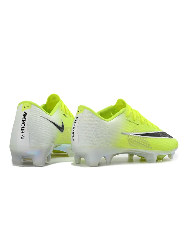Nike Yellow White Flyweave Upper Translucent Iridescent Outsole Firm-Ground Soccer Shoes 5