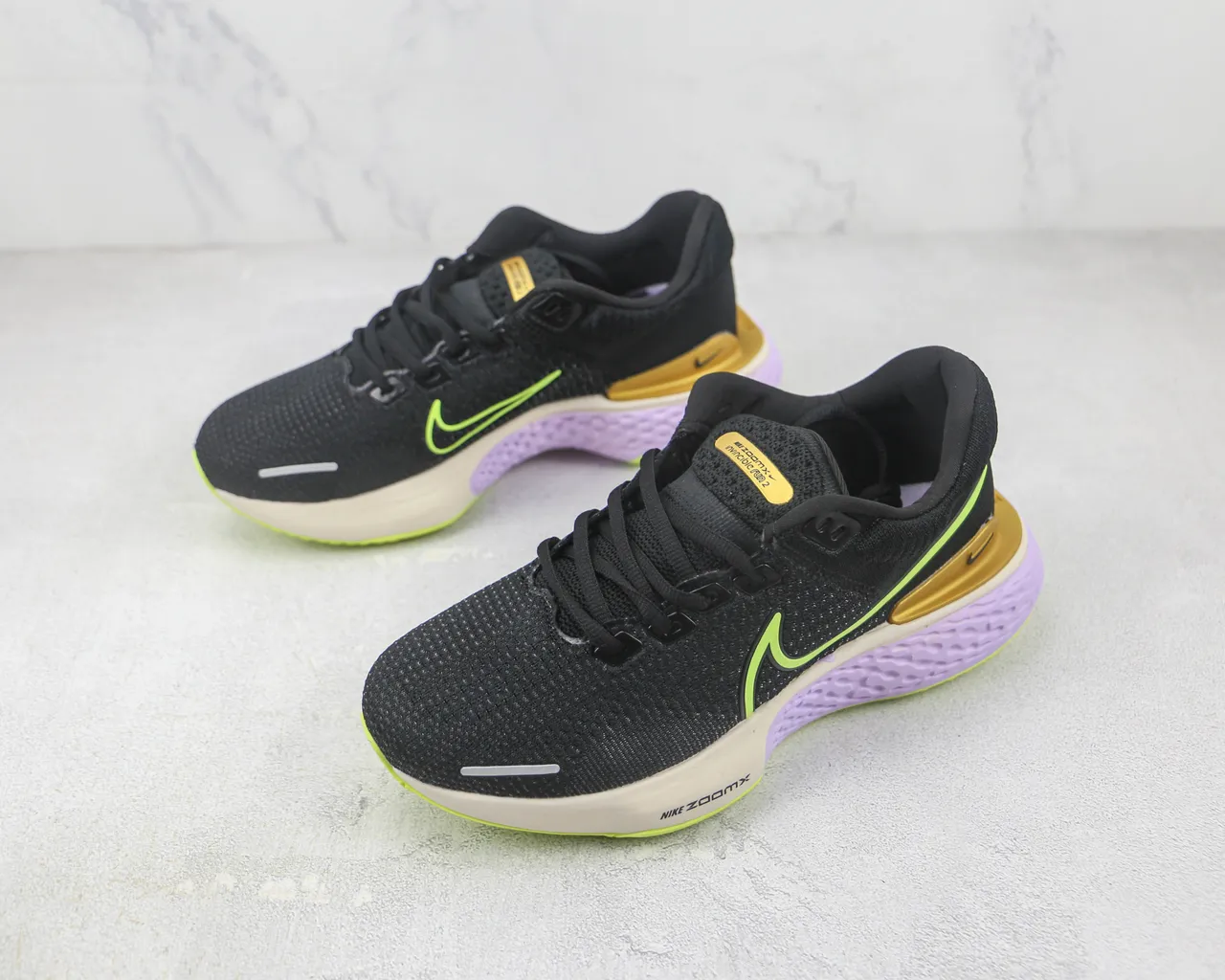 Nike ZoomX Invincible Run Black Purple Engineered Knit Upper Sculpted Lavender Midsole Running Shoes 4